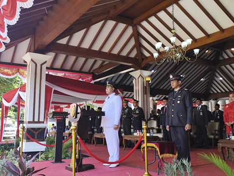 Acara peringatan HUT RI ke 80 di Pendapa Kabupaten Pati, Minggu (17/8/2025). Foto: Intan Alliva Khansa/kumparan