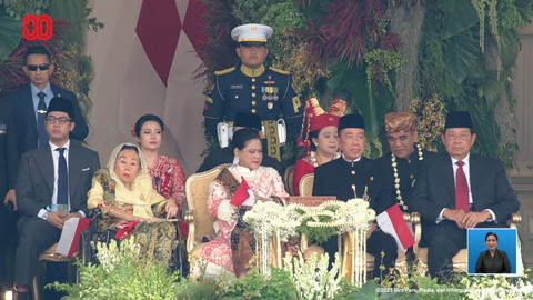 Presiden ke-6 Susilo Bambang Yudhoyono dan Presiden ke-7 Joko Widodo menghadiri upacara peringatan HUT ke-80 RI di Istana Merdeka, Jakarta, Minggu (17/8/2025). Foto: YouTube/ Sekretariat Presiden