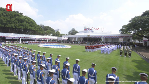 Suasana upacara peringatan HUT ke-80 RI di Istana Merdeka, Jakarta, Minggu (17/8/2025). Foto: YouTube/ Sekretariat Presiden