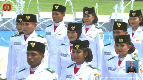 Suasana upacara peringatan HUT ke-80 RI di Istana Merdeka, Jakarta, Minggu (17/8/2025). Foto: YouTube/ Sekretariat Presiden