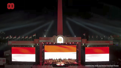 Suasana Pesta Rakyat di Monas, Jakarta, Minggu (17/8/2025). Foto: Youtube/Sekretariat Presiden