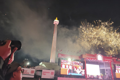 Parade karnaval dalam rangka HUT ke-80 Kemerdekaan RI di Monumen Nasional (Monas), Jakarta, Minggu (17/8/2025). Foto: Luthfi Humam/kumparan