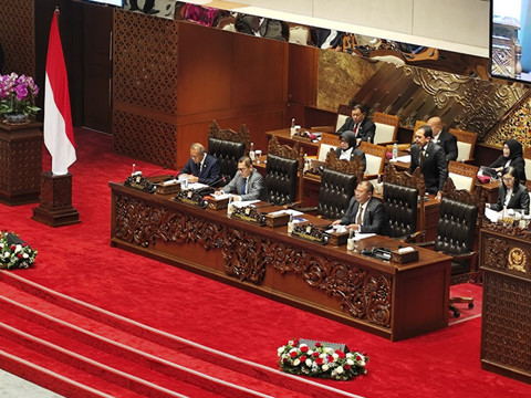 Suasana sidang paripurna ke-2 masa persidangan I di Kompleks Parlemen Senayan, Jakarta pada Selasa (19/8/2025). Foto: Luthfi Humam/kumparan