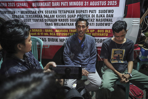 Teguh Istiyanto, Koordinator Masyarakat Pati Bersatu saat ditemui kumparan di kawasan Pati, Jawa Tengah, Rabu (20/8/2025). Foto: Iqbal Firdaus/kumparan