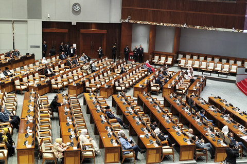 Suasana sidang paripurna DPR di Kompleks Parlemen, Senayan, Jakarta, Kamis (21/8/2025). Foto: Luthfi Humam/kumparan