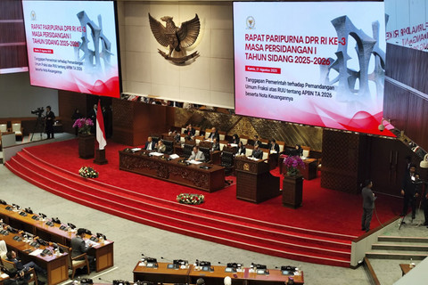 Suasana sidang paripurna DPR di Kompleks Parlemen, Senayan, Jakarta, Kamis (21/8/2025). Foto: Luthfi Humam/kumparan