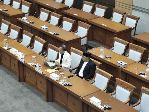 Suasana rapat dengar pendapat Komisi VIII DPR bersama pakar membahas RUU Haji dan Umrah di Kompleks Parlemen Senayan, Jakarta, Kamis (21/5/2025). Foto: Luthfi Humam/kumparan