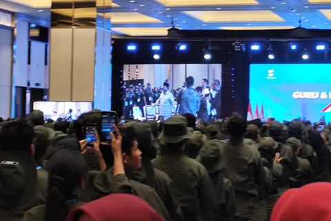 Presiden Prabowo Subianto hadiri acara Retreat Guru dan Kepala Sekolah Rakyat di JIExpo Kemayoran, Jakarta pada Jumat (22/8/2025) Foto: Luthfi Humam/kumparan