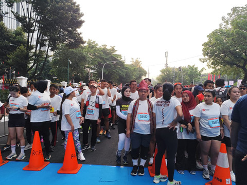 Suasana event lari Merdeka Run 8.0 di Istana Merdeka Jakarta, Minggu (24/8/2025). Foto: Luthfi Humam/kumparan