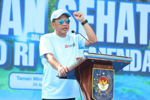 Menteri Dalam Negeri (Mendagri) Muhammad Tito Karnavian pada Puncak Peringatan HUT ke-80 Kementerian Dalam Negeri (Kemendagri) di area Istana Anak, Taman Mini Indonesia Indah (TMII), Jakarta, Minggu (24/8/2025). Foto: Kemendagri RI