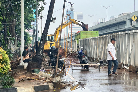 Suasana proyek galian di Jalan TB Simatupang, Jakarta Selatan, Minggu (24/8/2025). Foto: Nasywa Athifah/kumparan