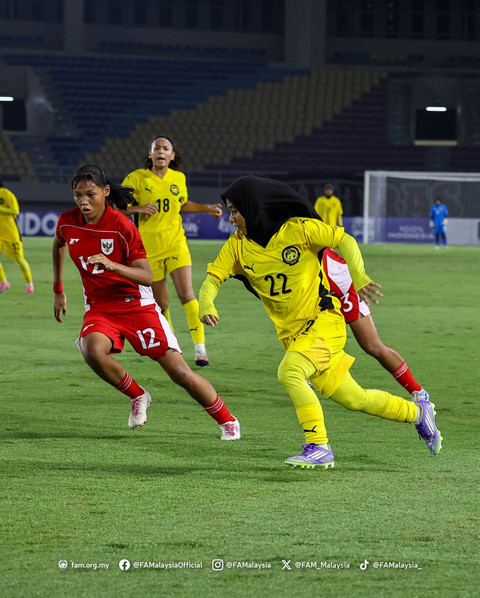 Timnas U-16 Wanita Indonesia vs Malaysia dalam laga kedua Grup A Piala AFF di Stadion Manahan Solo, Minggu (24/8) malam WIB. Foto: FA Malaysia