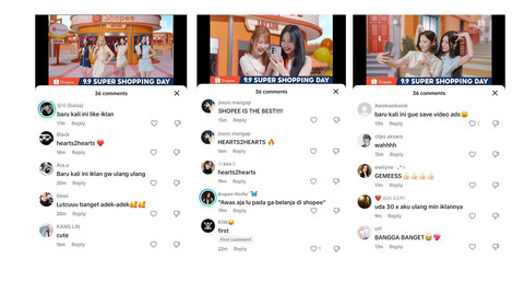 Apresiasi para penonton iklan Hearts2Hearts bersama Shopee 9.9 Super Shopping Day di media sosial. Foto: dok. Istimewa