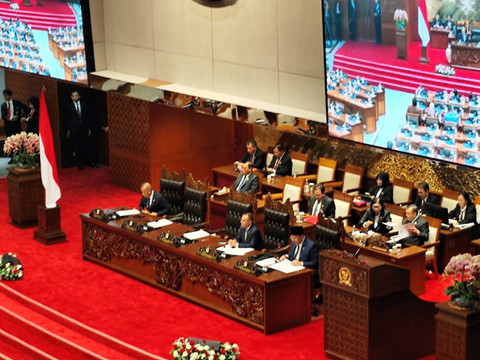 Suasana Sidang Paripurna ke-4 masa persidangan I tahun 2025-2026 di Kompleks Parlemen Senayan, Jakarta, Selasa (26/8/2025).  Foto: Luthfi Humam/kumparan