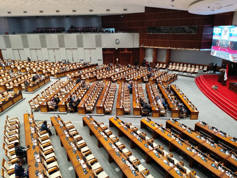 Suasana Sidang Paripurna ke-4 masa persidangan I tahun 2025-2026 di Kompleks Parlemen Senayan, Jakarta, Selasa (26/8/2025).  Foto: Luthfi Humam/kumparan