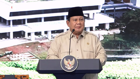 Presiden Prabowo Subianto memberikan sambutan saat menghadiri peresmian Gedung Layanan Terpadu dan Institut Neurosains Nasional RS PON Mahar Mardjono di Jakarta, Selasa (26/8/2025). Foto: Youtube/Sekretariat Presiden