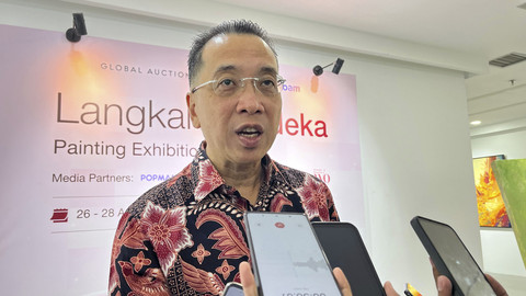 Presiden Direktur Siloam David Utama usai membuka Pameran 'Langkah Merdeka' di Global Auction, Tanah Abang, Jakarta Pusat, Selasa (26/8/2025). Foto: Nasywa Athifah/kumparan