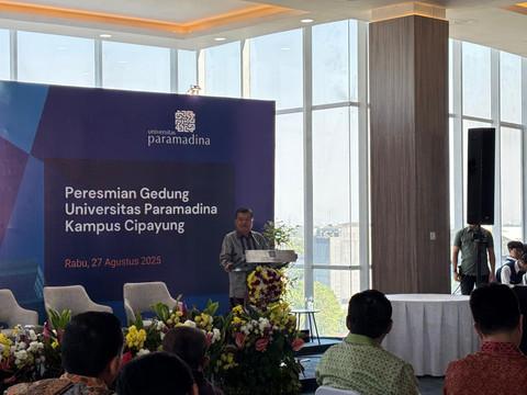 Mantan Wakil Presiden sekaligus Ketua Dewan Pembina Yayasan Wakaf Paramadina, Jusuf Kalla di acara peresmian Kampus Paramadina Cipayung, Jakarta Timur, Rabu (27/8/2025). Foto: Abid Raihan/kumparan