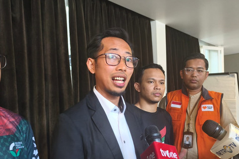 Ketua Indonesia Global Peace Convoy, Muhammad Hussein Gaza usai Konsolidasi Pelepasan Tim Kapal Kemanusiaan untuk Gaza-Palestina di Bandung, Rabu (27/8/2025). Foto: Linda Lestari/kumparan