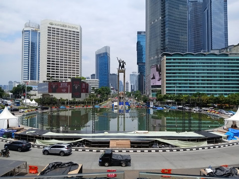 Pantauan Jalan Thamrin-Sudirman Jelang Demo Hari Ini, Lancar Tak Sepadat Biasanya, Jumat (29/8/2025). Foto: Vincentius Mario/kumparan