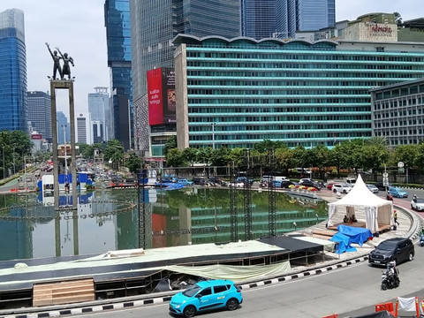 Pantauan Jalan Thamrin-Sudirman Jelang Demo Hari Ini, Lancar Tak Sepadat Biasanya, Jumat (29/8/2025). Foto: Vincentius Mario/kumparan
