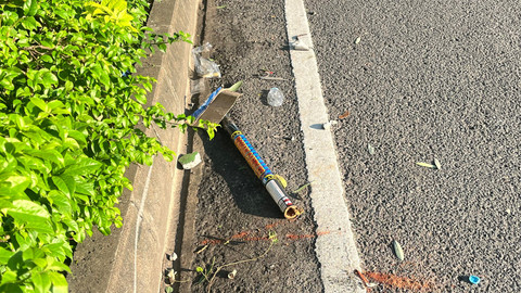 Gas air mata sisa Demo di Jalan Gatot Soebroto, Jakarta, Sabtu (29/8/2025). Foto: Nasywa Athifah/kumparan
