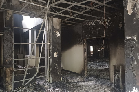 Kondisi wisma MPR di Bandung, Jawa Barat, yang hangus usai dibakar massa demo, Jumat (29/8/2025). Foto: Dok. Istimewa