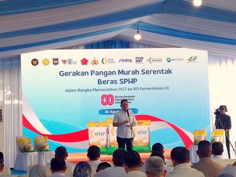 Menteri Perdagangan (Mendag) Budi Santoso, dalam acara Gerakan Pangan Murah di Kantor Kementerian Pertanian, Jakarta, Sabtu (30/8/2025). Foto: Muhammad Fhandra/kumparan