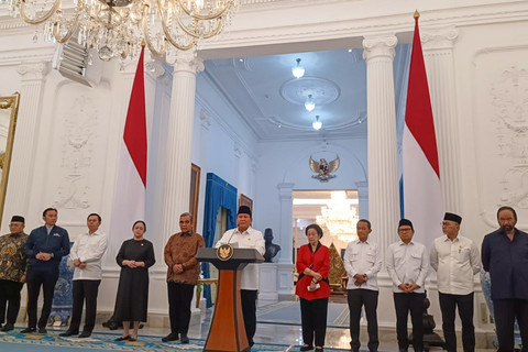 Presiden Republik Indonesia Prabowo Subianto dalam konferensi pers di Istana Merdeka, Jakarta Pusat, Minggu (31/8). Foto: Zamachsyari/kumparan
