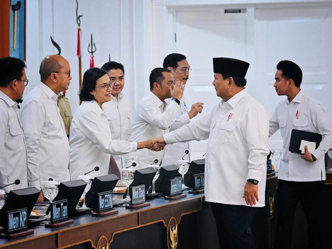 Menteri Keuangan Sri Mulyani Saat Rapat Kabinet di Jakarta, Minggu (31/8). dok: @smidrawati