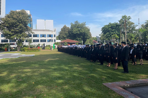 Suasana pelantikan dan pengambilan sumpah jabatan fungsional Pemprov Jakarta, di Halaman Balaikota Jakarta, Rabu (3/9/2025). Foto: Fadhil Pramudya/kumparan