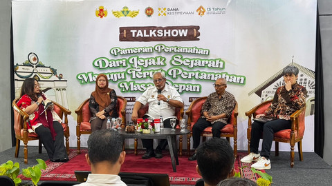 Salah satu rangkaian di hari pertama Pameran Pertanahan, Rabu (3/9), berupa talkshow bertema "Mengenal Lebih Dekat Tanah Kasultanan dan Tanah Kadipaten (Aspek Historis terkait Hukum Adat Pemanfaatannya)". Foto: Pandangan Jogja/Iqbaltwq