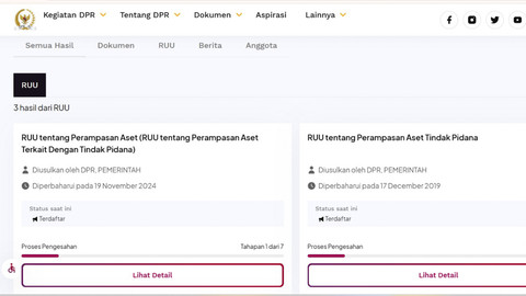 RUU Perampasan Aset di DPR. Foto: Dok. Situs resmi DPR