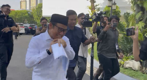 Menteri Koordinator Bidang Pemberdayaan Masyarakat, Abdul Muhaimin Iskandar (Cak Imin) di Istana Negara, Jakarta Pusat, Kamis (4/9/2025). Foto: Zamachsyari/kumparan