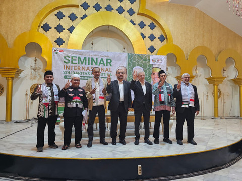 Kunjungan tokoh nasional Palestina, Dr Mustafa Bargouti, di Indonesia Foto: Fahmi Salim