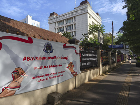 SMA Negeri 1 Bandung di Jalan. Ir. H. Juanda Nomor 93, Senin (8/9/2025). Foto: Linda Lestari/kumparan