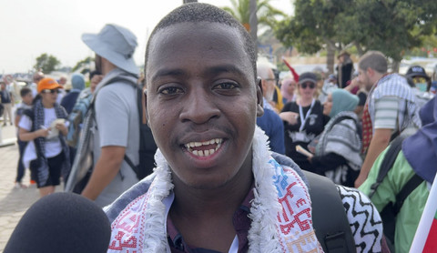 Cheikh Mauhammed, relawan asal Mauritania yang siap berlayar ke Gaza. Foto: Rizki Baiquni Pratama/kumparan
