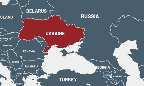 Peta perbatasan Ukraina dengan Rusia. Foto: (Burak T\637mler) ()/Shutterstock