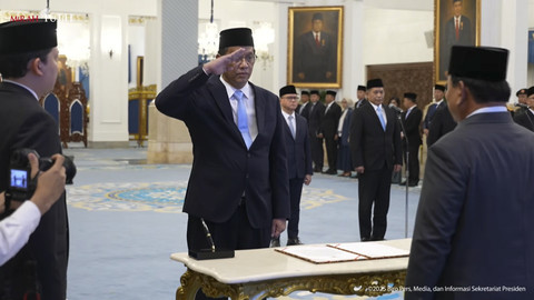 Menteri Keuangan Purbaya Yudhi Sadewa saat pelantikan Kabinet Merah Putih sisa masa jabatan 2024-2029 di Istana Negara, Jakarta, Senin (8/9/2025). Foto: YouTube/ Sekretariat Presiden