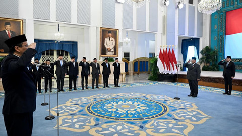 Presiden Prabowo Subianto saat melantik menteri dan wakil menteri Kabinet Merah Putih di Istana Negara, Kompleks Istana Kepresidenan, Jakarta, Senin (8/9/2025). Foto: Cahyo/Biro Pers Sekretariat Presiden