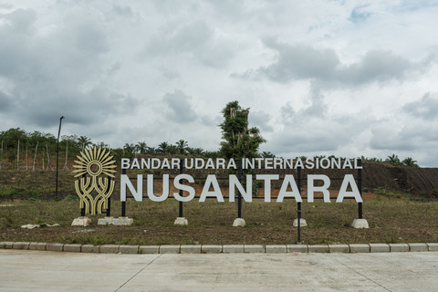 Suasana di Bandara Nusantara, Ibu Kota Nusantara, Kalimantan Timur, Sabtu (16/8/2025). Foto: Yasuyoshi Chiba/AFP