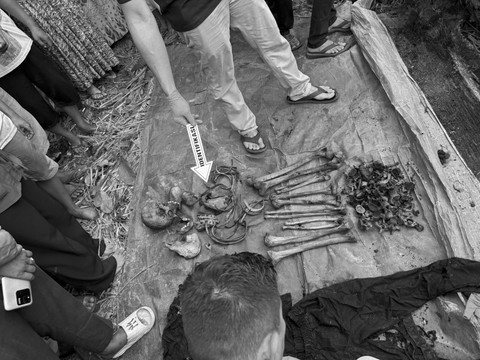 Penemuan kerangka manusia di Serdang Bedagai, Selasa (9/9/2025). Foto: Kasi Humas Polres Sergai