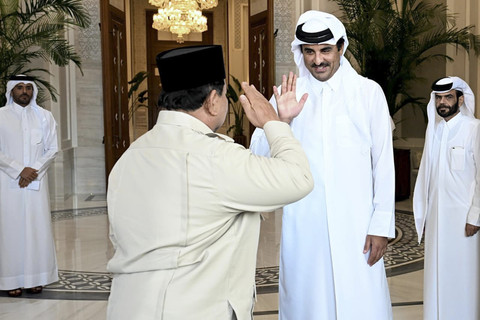 Presiden Republik Indonesia, Prabowo Subianto melakukan pertemuan resmi dengan Emir Qatar, Syekh Tamim bin Hamad Al-Thani pada Jumat (12/9/2025). Foto: Cahyo - Biro Pers Sekretariat Presiden