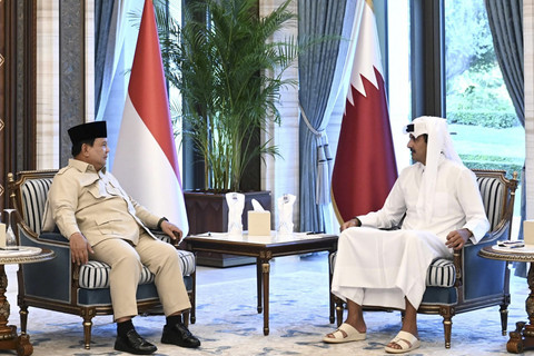 Presiden Republik Indonesia, Prabowo Subianto melakukan pertemuan resmi dengan Emir Qatar, Syekh Tamim bin Hamad Al-Thani pada Jumat (12/9/2025). Foto: Cahyo - Biro Pers Sekretariat Presiden