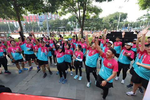 Keseruan para peserta Fun Run teman kumparan x Polytron. Foto: kumparan