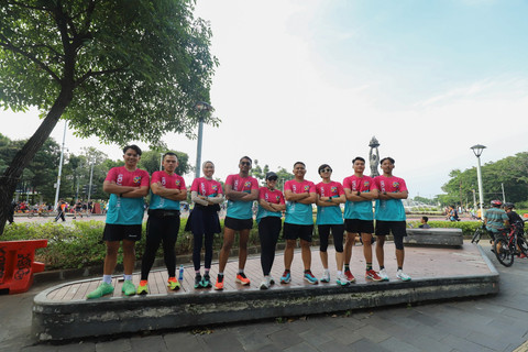 Pose para peserta Fun Run teman kumparan x Polytron. Foto: kumparan