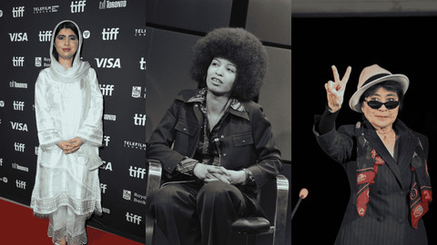 Malala Yousafzai. Foto: Valerie Macon/AFP, Angela Davis. Foto: MARCEL BINH/AFP, Yoko Ono.  Foto: Wojtek Radwanski/AFP