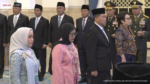 Suasana pelantikan Menteri baru Kabinet Merah Putih di Istana Negara, Jakarta, Rabu (17/9/2025). Foto: YouTube/ Sekretariat Presiden