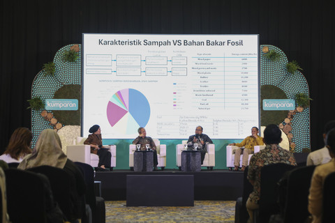 Suasana saat sesi panel dua dalam kumparan Green Initiative Conference 2025 di Hotel Borobudur, Jakarta, Rabu (17/9/2025). Foto: Iqbal Firdaus/kumparan