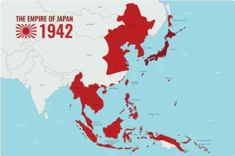 Wilayah kekuasaan pendudukan Jepang pafa tahun 1942. (Sumber: Shutterstock)